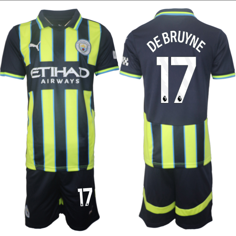 Men 2024-2025 Club Manchester City away black green 17 Soccer Jersey